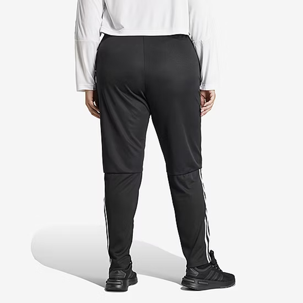 NEW adidas Women's 2X Sereno Pants Black White Stripe Track Pants with Pockets - Picture 2 of 12
